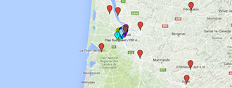 Carte des lieux d'interventions du CLAP